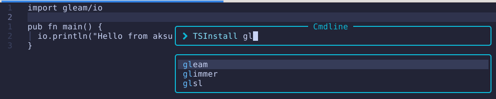 Install parser untuk Gleam