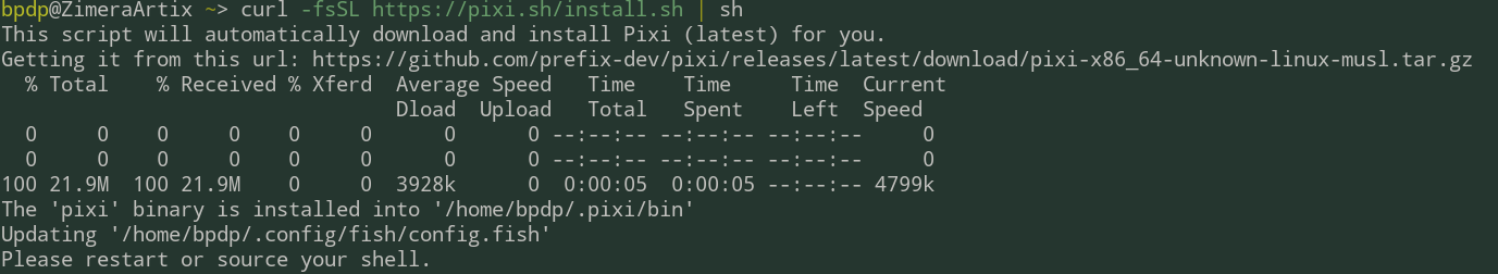 Instalasi Pixi